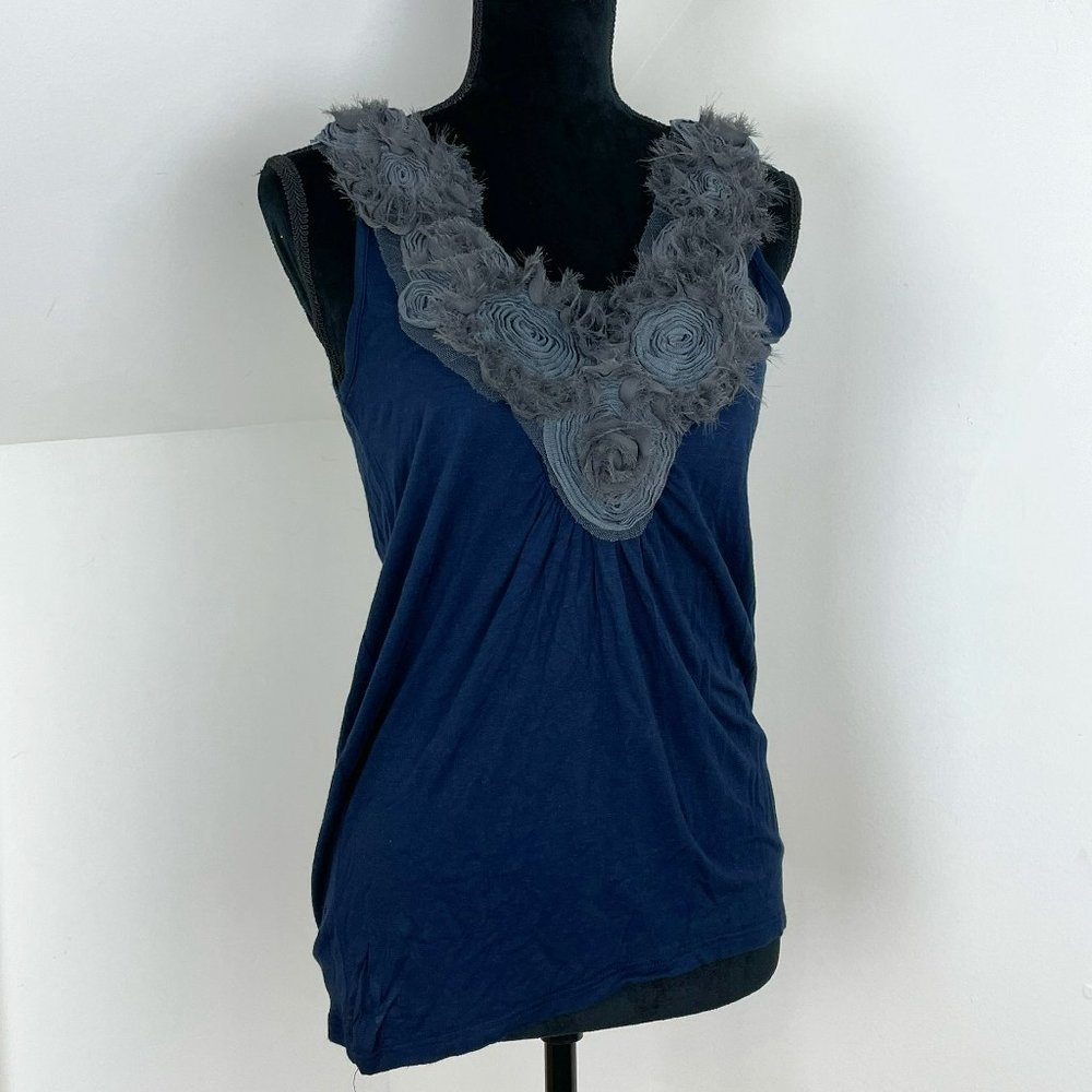 Papaya Flower V-Neck Top
